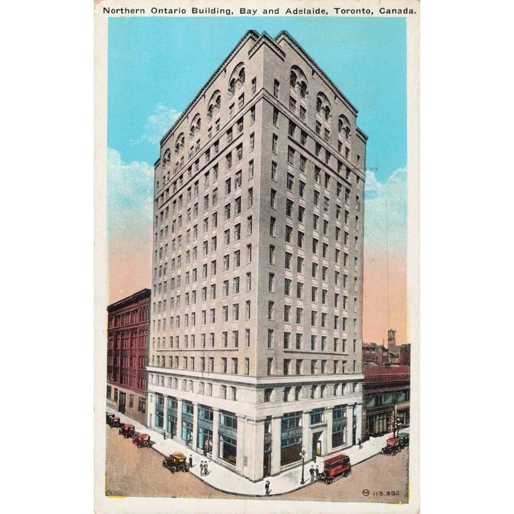 Vintage 1924 Northern Ontario Building Toronto Canada Postcard Bay Adelaide